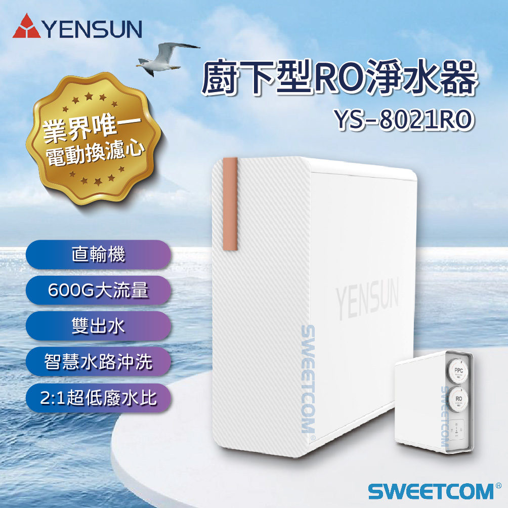 <font color=0078ae>YENSUN元山｜櫥下型RO淨水器</font> <br><font color=6c6c6c>YS-8021RO</font> <br>NT<s>$22,800</s> <span style="color: #ff0000;">促銷價NT$18,800</span>