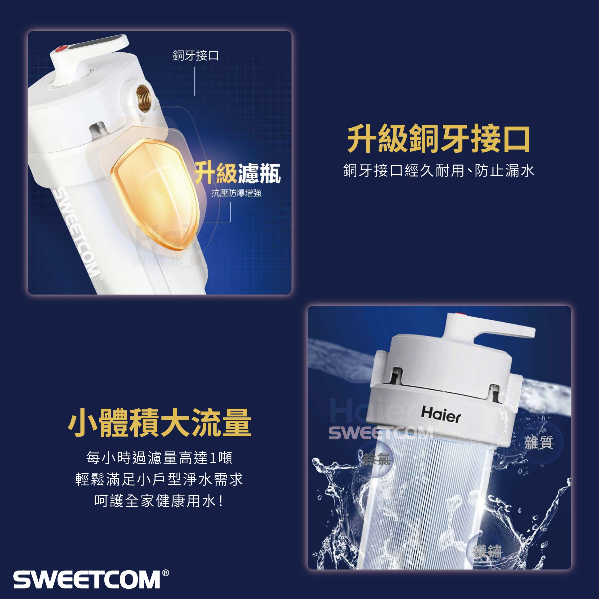 <div style="font-size: 14px; line-height: 1.5; font-family: sans-serif;"> <span style="color: #0078ae; font-weight: bold; font-size: 16px;">Haier 海爾|KDF活性碳淨水器</span><br> <span style="color: #6c6c6c;">KDF活性碳淨水器 | HR-CWP-CF104</span><br> <span style="color: #6c6c6c;">反沖洗中央淨水罐10吋 | HR-CWP10-VACF</span> </div> <br>NT$50,000:圖片 7